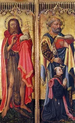 St. Johannes der Täufer und St. Peter, vom Altarbild von Pierre Rup, um 1450